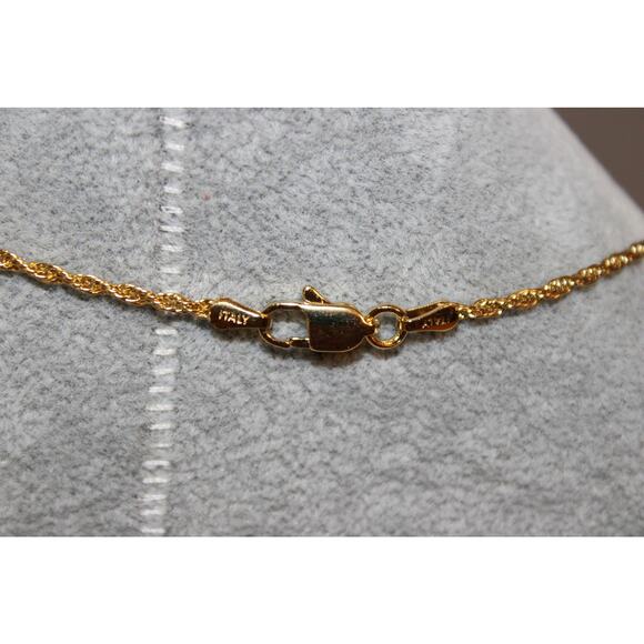 VTG c1980 Cute Rhinestone Bling Cat Face Pendant w/ 14K GP Sterling Silver Chain - Picture 4 of 5